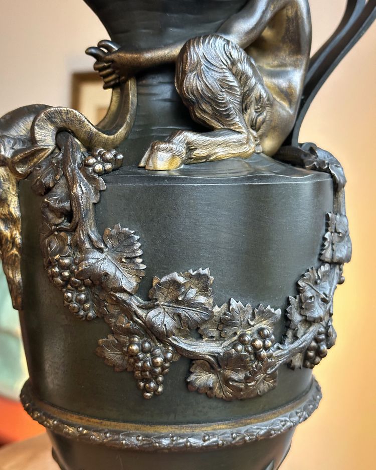 Bronze Water and Wine Vases after Sigisbert François Michel