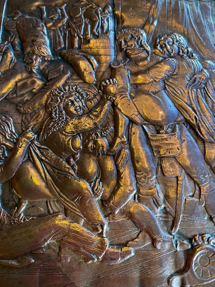 The Orgy of the Dragons, Beautiful Relief Plaque on Copper, Late 19th Century