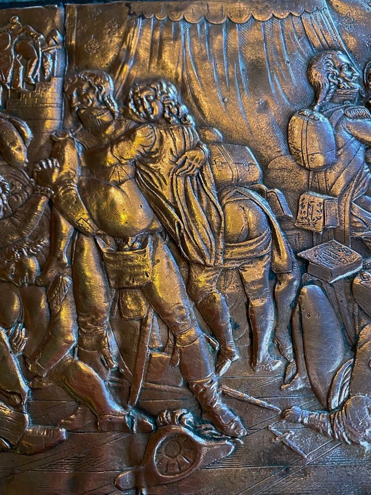 The Orgy of the Dragons, Beautiful Relief Plaque on Copper, Late 19th Century