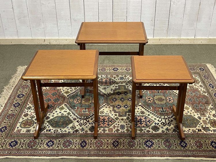 Set of 3 teak nesting tables from the 70s