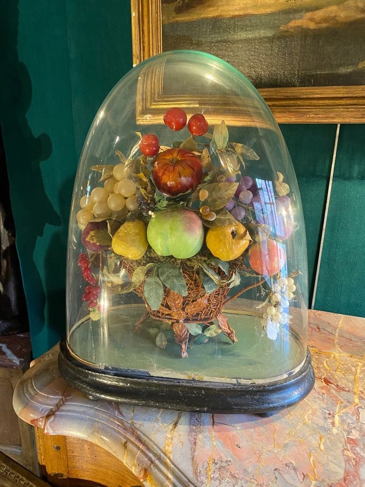 Napoleon III Globe with Fruit Basket in Papier-Mâché