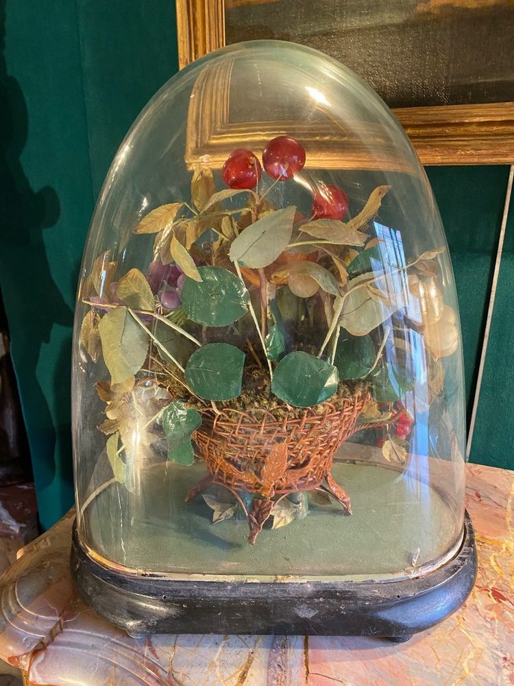 Napoleon III Globe with Fruit Basket in Papier-Mâché