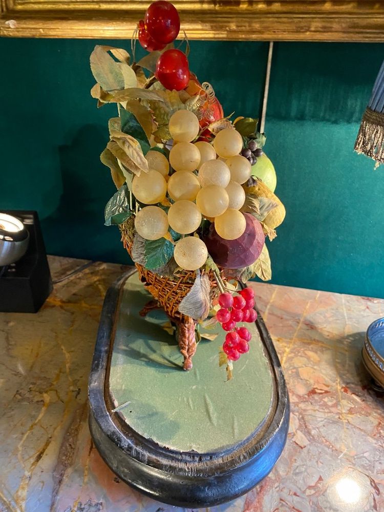 Napoleon III Globe with Fruit Basket in Papier-Mâché