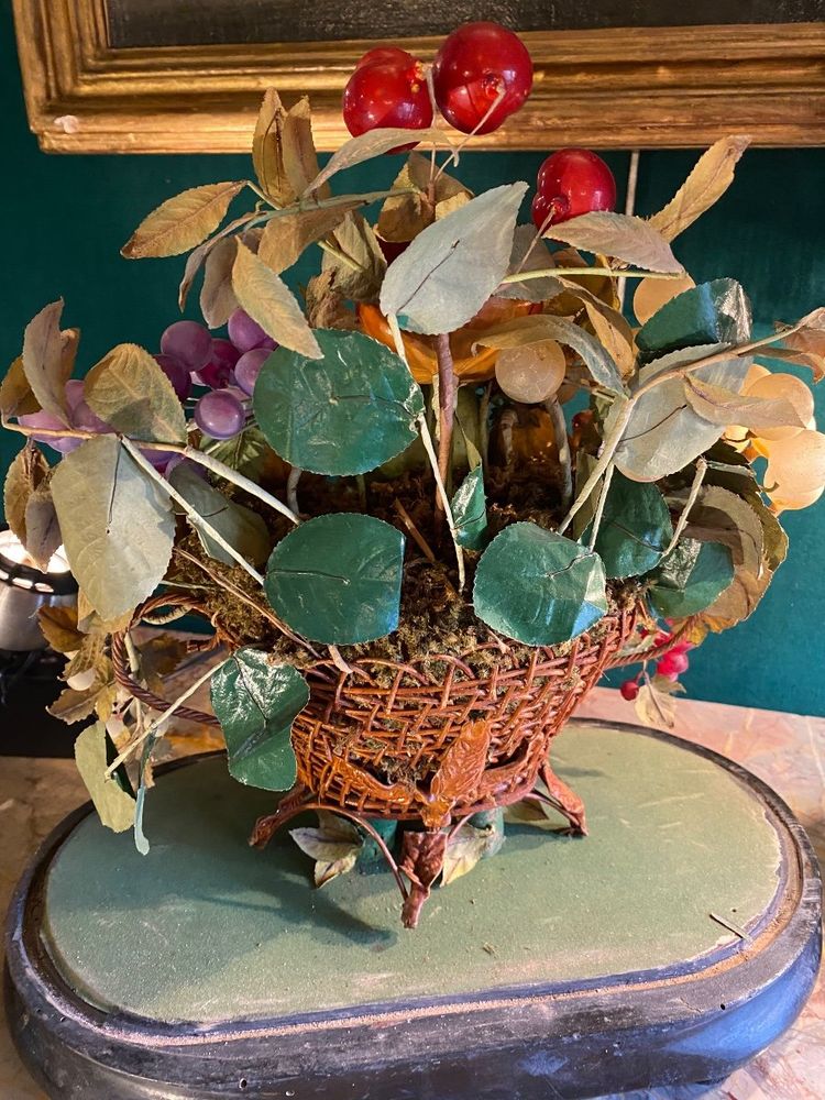 Napoleon III Globe with Fruit Basket in Papier-Mâché