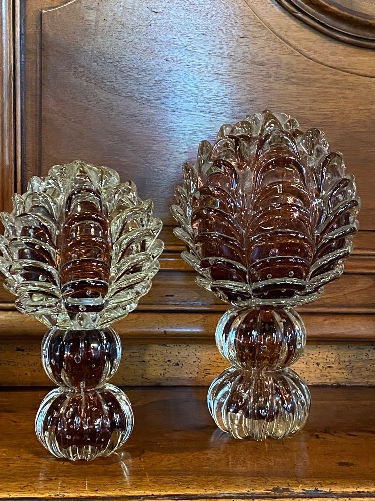 Paire De Boules En Verre De Murano, Circa 1970-1980