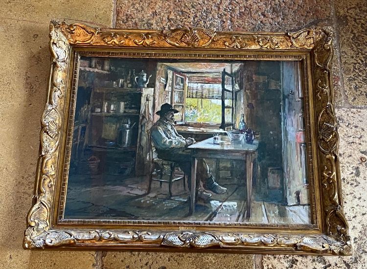Peasant Interior by Eugène Villon (1879-1951)