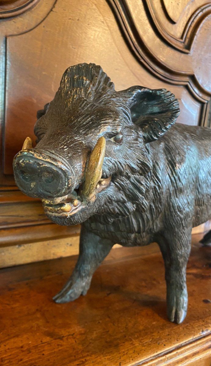 Rare Terracotta Boar, Austrian, Late 19th Century