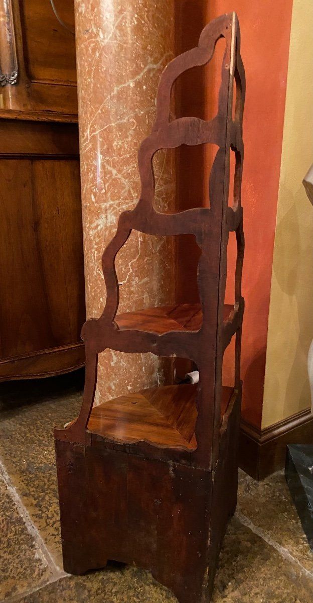 Openwork marquetry corner wall sconce from the 18th century