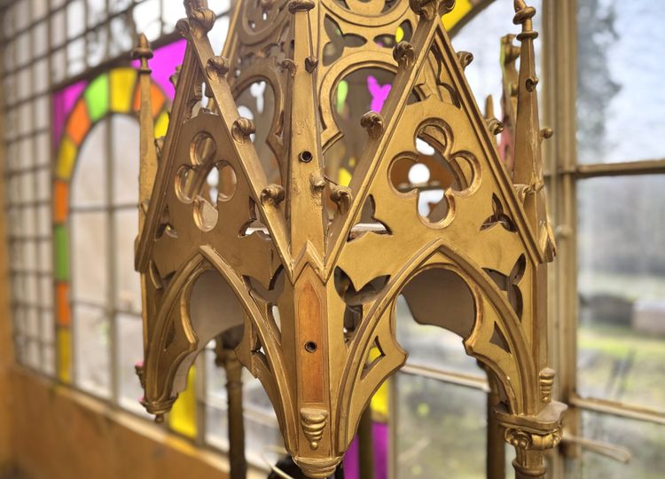 Neo-Gothic gilded wood ciborium - Circa 1900