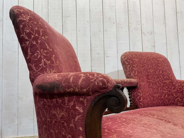 Banquette anglaise XIXème en acajou 