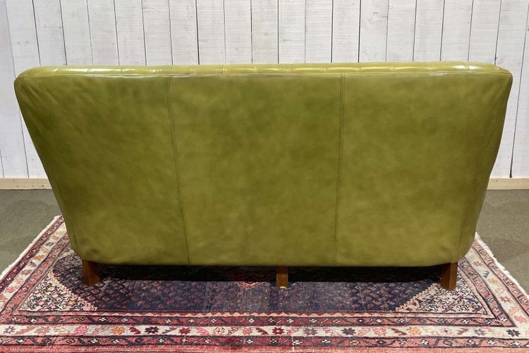 3-seater Chesterfield sofa in olive green leather