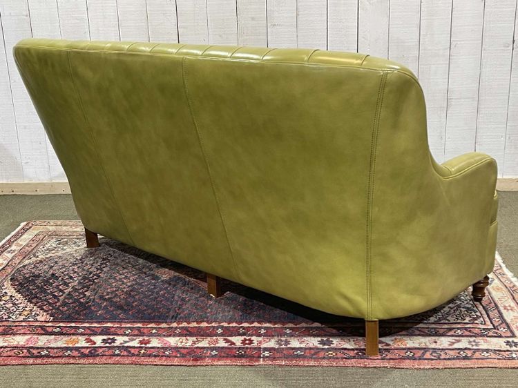3-seater Chesterfield sofa in olive green leather