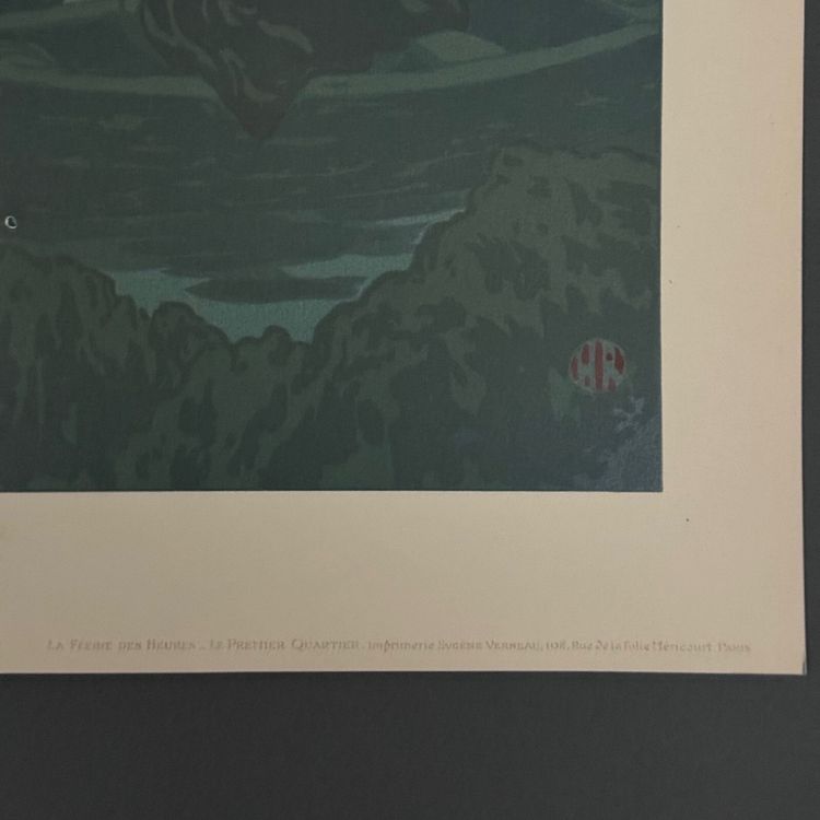 Lithographie par Henri Rivière Le Premier Quartier