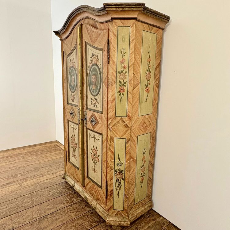 Petite armoire Alsacienne polychrome fin XVIIIe