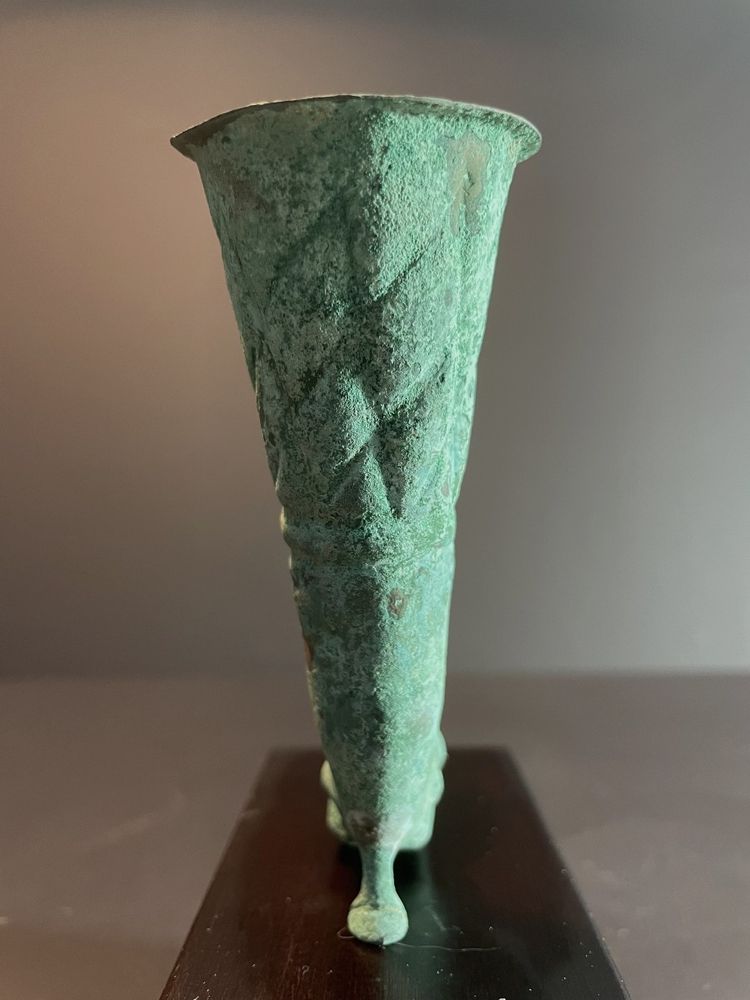 Bactrian civilization, 400 B.C., bronze rhyton decorated with a horse bust.