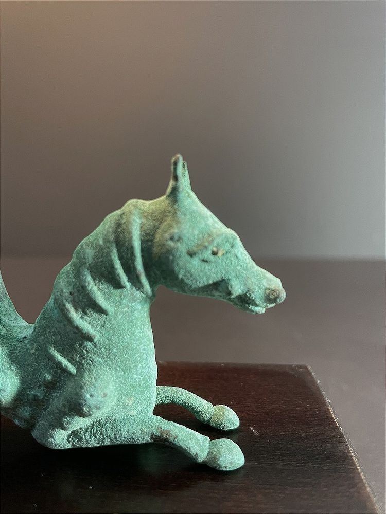 Bactrian civilization, 400 B.C., bronze rhyton decorated with a horse bust.