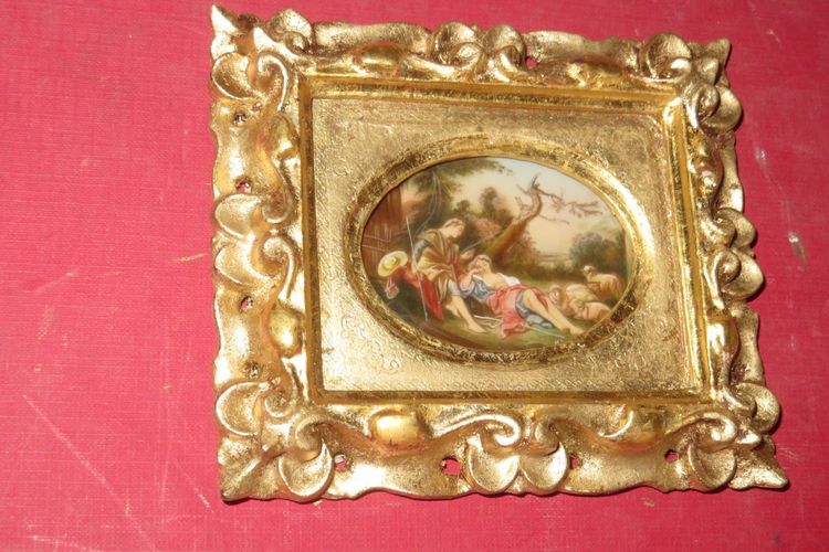 Scena romantica, miniatura del XIX secolo.
