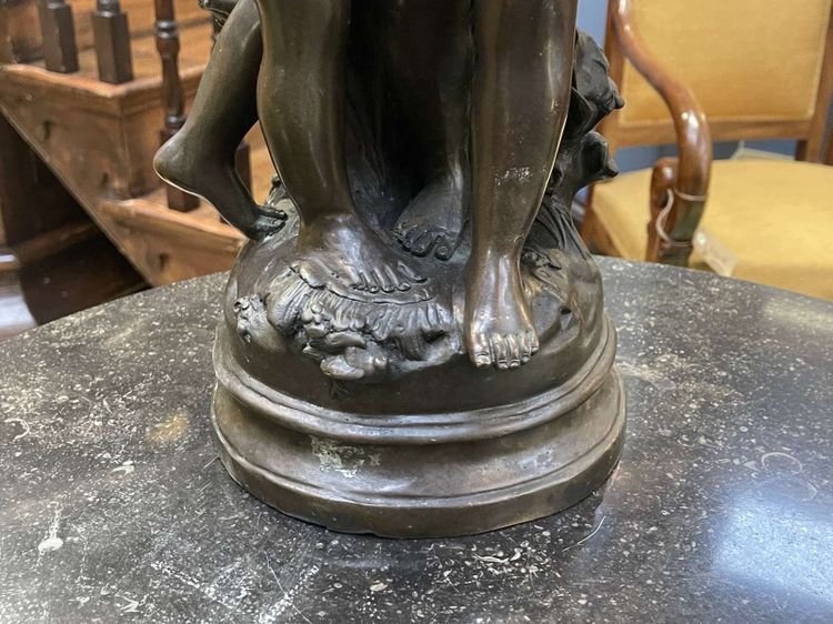 Bronze by Moreau, 1950s, depicting two children
