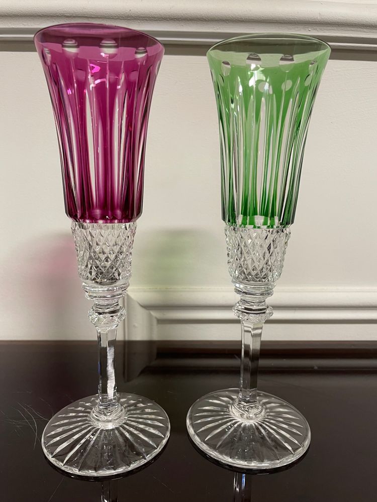 6 SAINT LOUIS CRYSTAL CHAMPAGNE FLUTES MODEL TOMMY H: 20.5