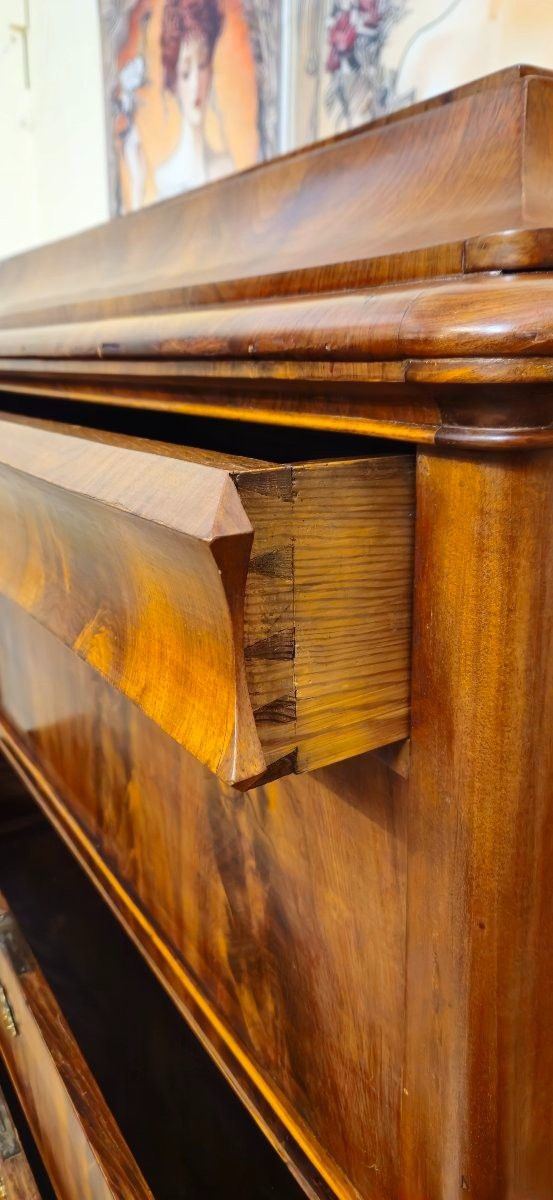 Sekretär / scriban Epoche Bieidermeier aus geflammtem Mahagoni - 19. Jahrhundert