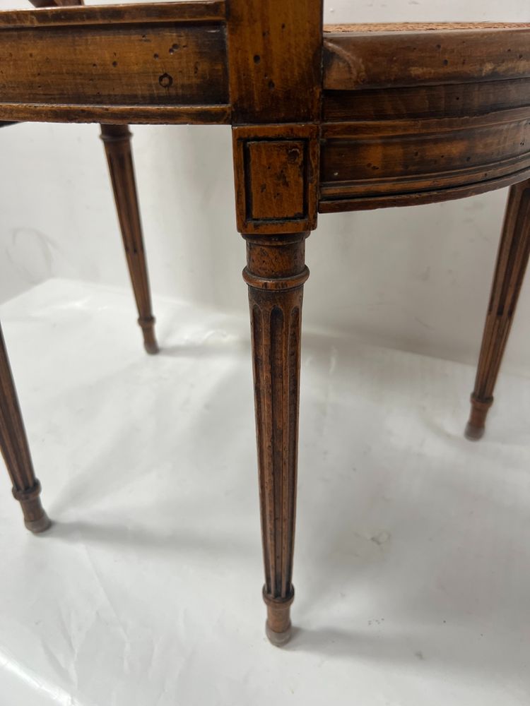 Louis XVI style office armchair in stained beech