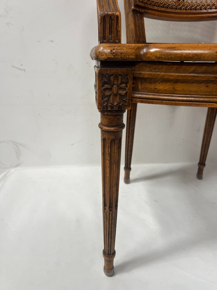 Louis XVI style office armchair in stained beech