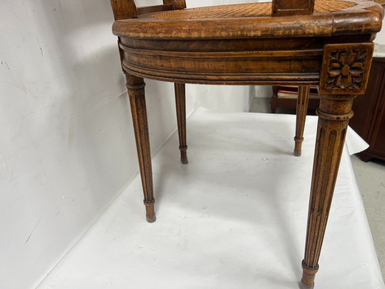 Louis XVI style office armchair in stained beech