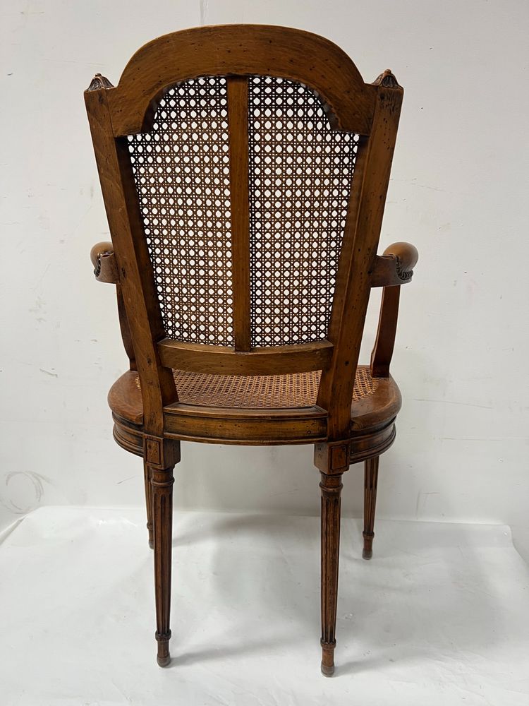 Louis XVI style office armchair in stained beech