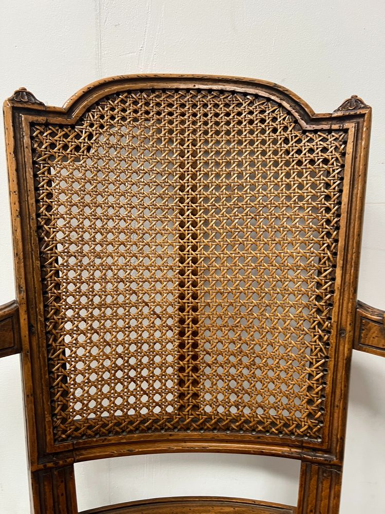 Louis XVI style office armchair in stained beech