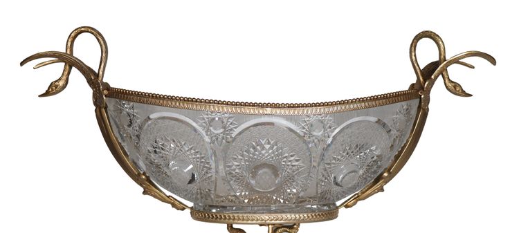 Benito Cut Crystal And Gilded Metal Bowl late 20th century