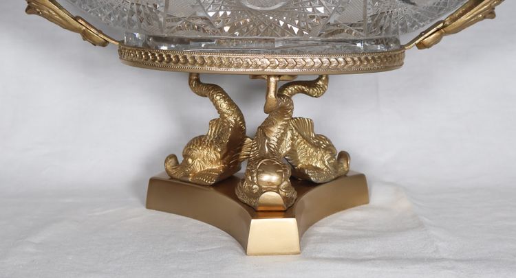 Benito Cut Crystal And Gilded Metal Bowl late 20th century