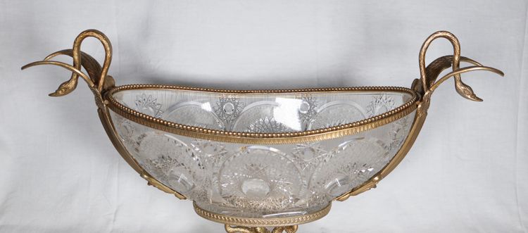 Benito Cut Crystal And Gilded Metal Bowl late 20th century
