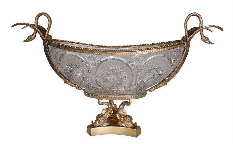 Benito Cut Crystal And Gilded Metal Bowl late 20th century