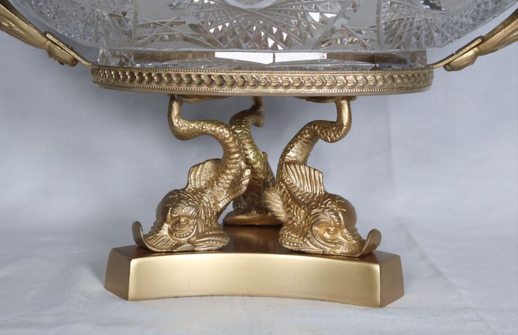 Benito Cut Crystal And Gilded Metal Bowl late 20th century