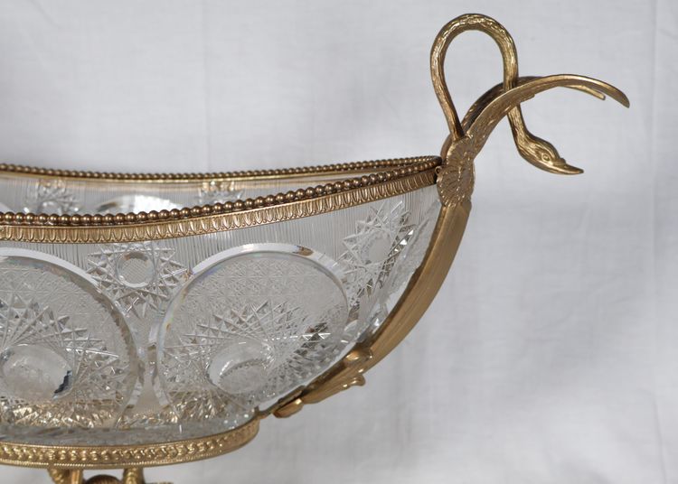 Benito Cut Crystal And Gilded Metal Bowl late 20th century
