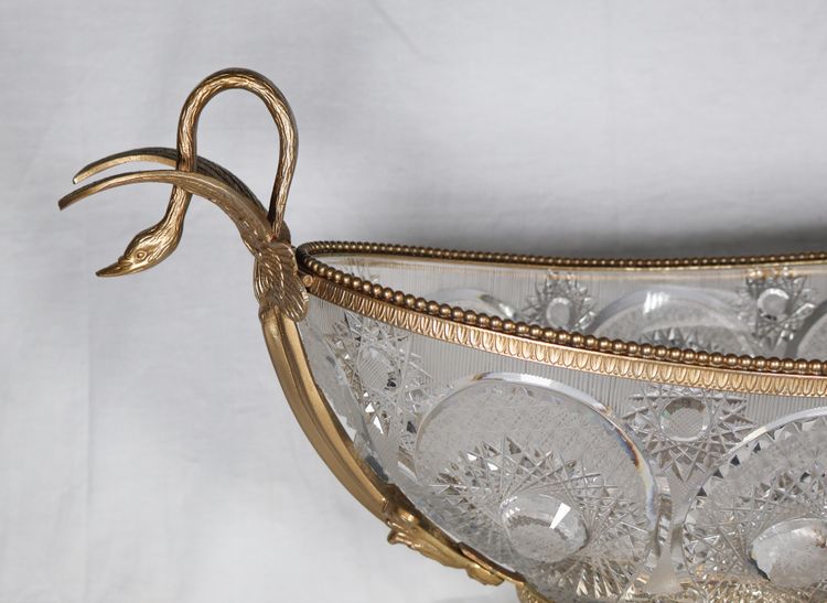 Benito Cut Crystal And Gilded Metal Bowl late 20th century