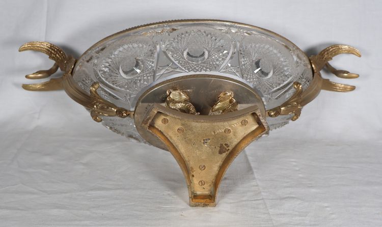 Benito Cut Crystal And Gilded Metal Bowl late 20th century