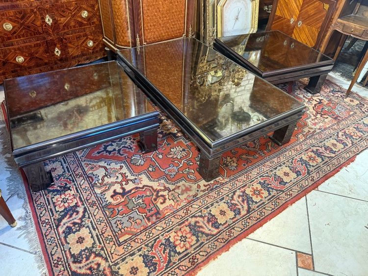 1970S BLACK METAL COFFEE TABLE