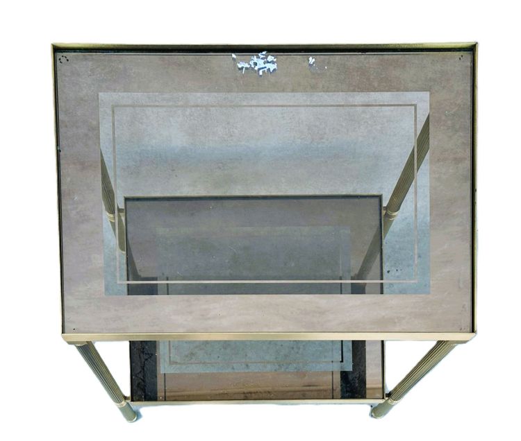 Tavolino in ottone e vetro