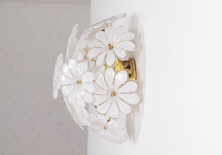 Floral ceiling light in Murano glass