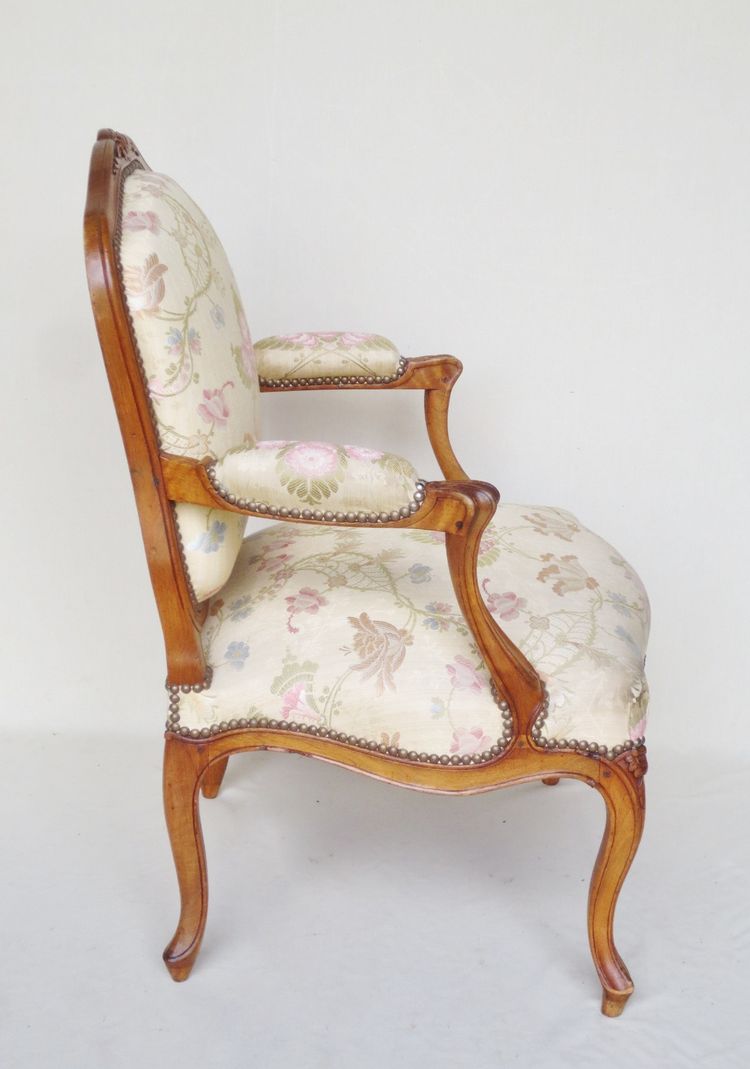 Pair of Louis XV style armchairs.