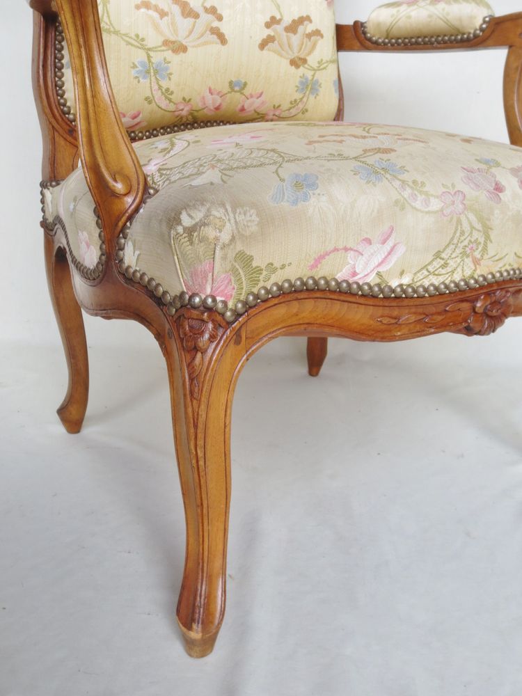 Pair of Louis XV style armchairs.