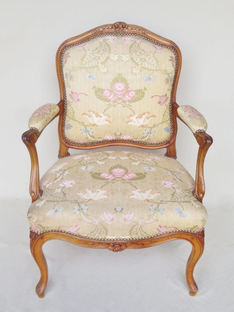 Pair of Louis XV style armchairs.