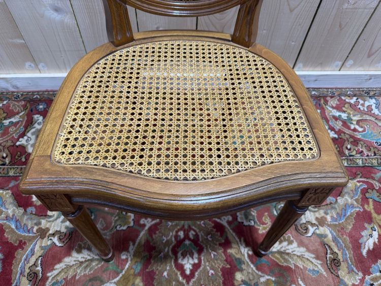 Suite of 6 Louis XVI medallion chairs in canework