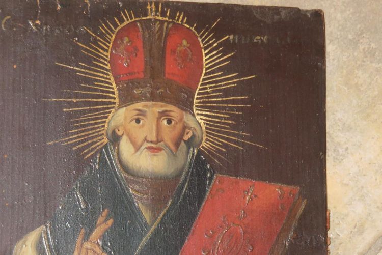 St Nicolas, Icône Grecque époque Début 19ème.