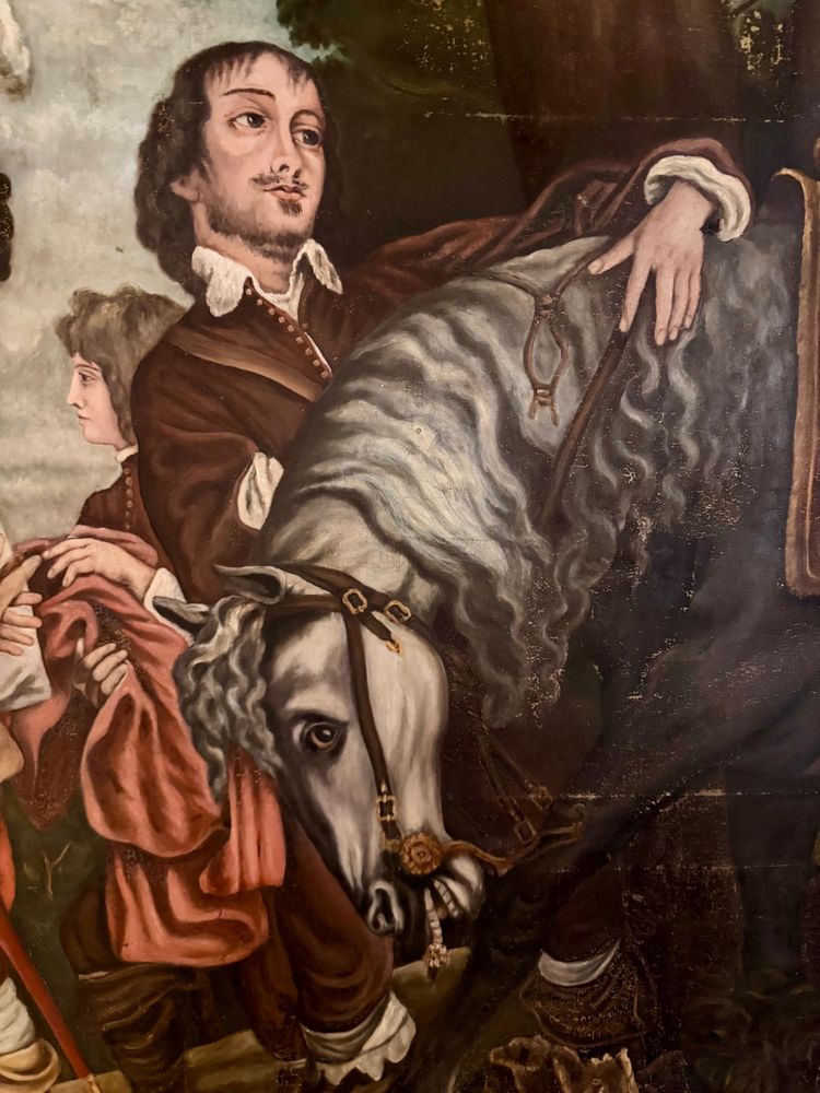 Grande dipinto del XIX secolo – Carlo I d’Inghilterra da Van Dyck – Olio su tela – 200 cm