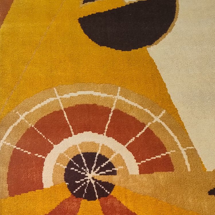 1950s Constructivist Mechanical Futuristic Rug/Tapestry. Made in France
