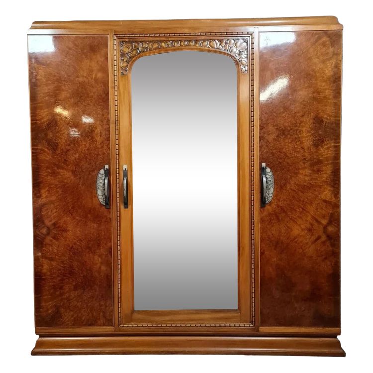 Armadio Art Déco in radica, circa 1925-1930