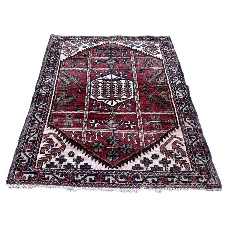 Tappeto iraniano in lana, realizzato a mano, 1,48 m x 1,14 m