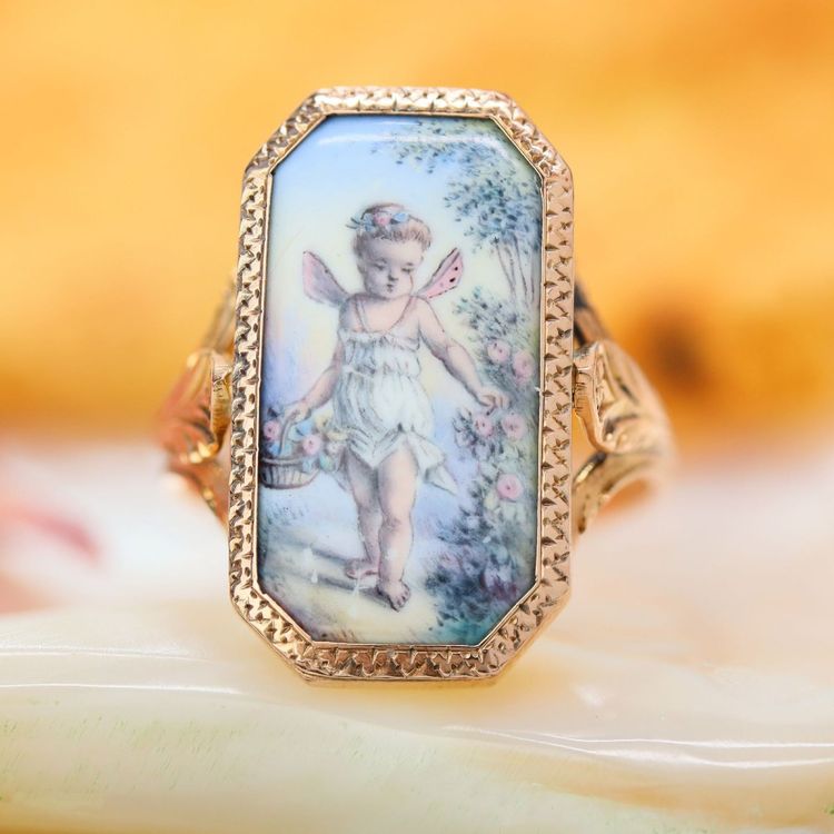 Antiker Miniaturring aus Roségold